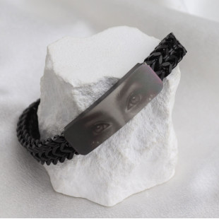 Браслет Imperium Steel Black з індивідуальним гравіюванням очей коханої 